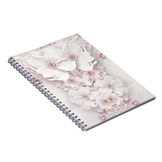 Ivory Blush Pink Blues Notebook Notizblock (Rechte Seite)