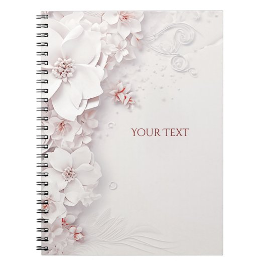 Ivory Blush Pink Blues Notebook Notizblock (Vorderseite)