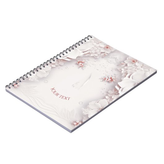 Ivory Blush Pink Blues Notebook Notizblock (Linke Seite)