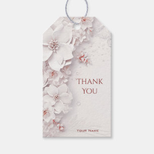 Ivory Blush Pink Blumengeschenk-Tag Geschenkanhänger
