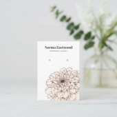 Ivory Blush Pink Dahlia Earring Display Card Visitenkarte (Stehend Vorderseite)