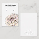 Ivory Blush Pink Dahlia Earring Display Card Visitenkarte (Vorne/Hinten)