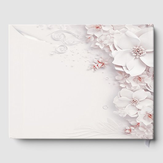 Ivory Blush Pink Floral Gästebuch (Rückseite)