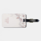 Ivory Blush Pink Floral Gepäckstück Gepäckanhänger (Rückseite horizontal)