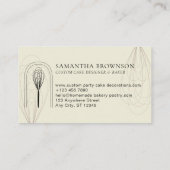 Ivory Blush Stilvolle Whisk Logo Zuhause Bakery Visitenkarte (Rückseite)