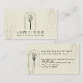 Ivory Blush Stilvolle Whisk Logo Zuhause Bakery Visitenkarte (Vorne/Hinten)