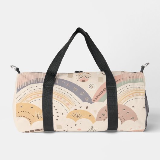 Ivory Boho Rainbow Duffle Bag (Vorderseite)