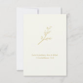 Ivory Botanical Christian Wedding RSVP Card Karte (Rückseite)