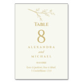 Ivory Botanical Christian Wedding    Tischnummer (Rückseite)