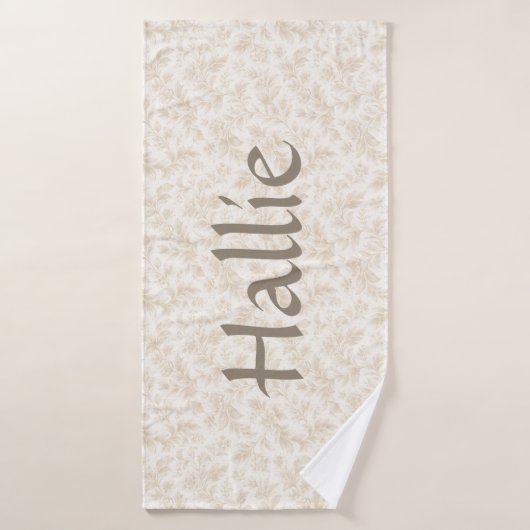 Ivory Botanical Floral Pattern Design Pet Badehandtuch (Badehandtuch)