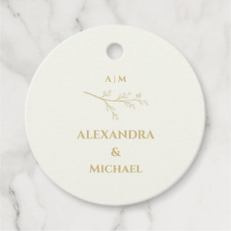 Ivory Botanical Minimalist Wedding Thank You Geschenkanhänger