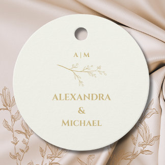 Ivory Botanical Minimalist Wedding Thank You Geschenkanhänger