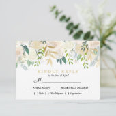Ivory Bouquet Blumenzwiebelgericht UAWG Rosa RSVP Karte (Stehend Vorderseite)