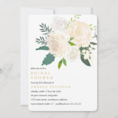 Ivory Bouquet Floral Wedding Brautparty Einladung (Vorderseite)