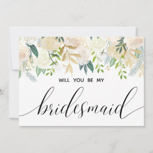 Ivory Bouquet Floral werden Sie meine Bridesmaid Einladung
