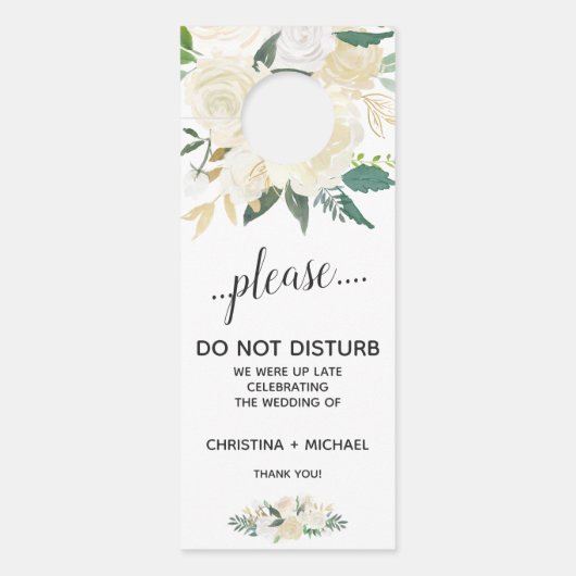 Ivory Bouquet | Hochzeitsgast stört nicht Türanhänger (Vorderseite)