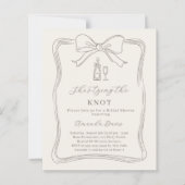 Ivory bow knot neutral Bridal Shower invitation (Vorderseite)