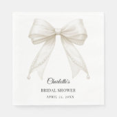 Ivory bow pearls elegant Bridal Shower Luncheon Serviette (Vorderseite)