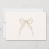Ivory Bow Pearls Elegant photo Baptism Einladung (Rückseite)