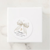 Ivory bow pearls First Holy Communion DIY Geschenkanhänger (Beispiel)