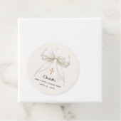 Ivory bow pearls First Holy Communion DIY Geschenkanhänger (Beispiel)