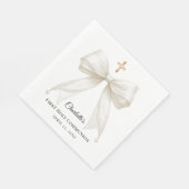 Ivory bow pearls First Holy Communion luncheon Serviette (Ecke)