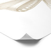 Ivory bow pearls First Holy Communion welcome Poster (Ecke)