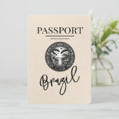 Ivory Brazil Passport Save the Date (Stehend Vorderseite)