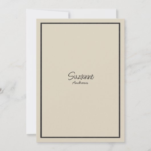 Ivory brown black wildflower winter Bridal Shower Einladung (Rückseite)