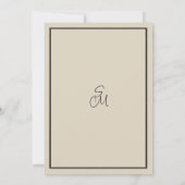 Ivory brown black wildflower winter Table Numbers Einladung (Rückseite)