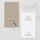 Ivory Brown Calico Cloud Cat Minimal Visitenkarte (Vorne/Hinten)