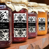 Ivory Bumble Bee Damask Save the Date Adressaufkleber