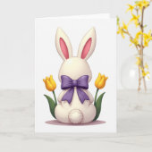Ivory Bunny Spring Bow Card Karte (Gelbe Blume)