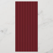 Ivory & Burgundy Elegant Stripes Retro Wedding Menükarte (Rückseite)