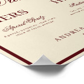 Ivory & Burgundy Old Money Signature Drinks Sign Poster (Ecke)