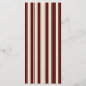 Ivory & Burgundy Stripes Border Retro Wedding Menükarte (Rückseite)