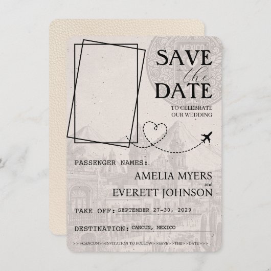 Ivory Cancun Pass Save the Date (Vorne/Hinten)