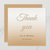Ivory Champagne Gradient Wedding Danke Card (Vorne/Hinten)