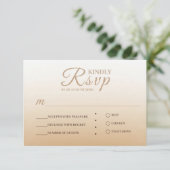 Ivory Champagne Gradient Wedding RSVP Card Karte (Stehend Vorderseite)
