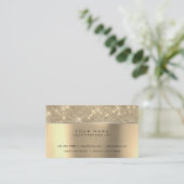 Ivory Champaign Gold Diamond Stripes Glitzer VIP Visitenkarte (Stehend Vorderseite)