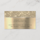Ivory Champaign Gold Diamond Stripes Glitzer VIP Visitenkarte (Vorderseite)