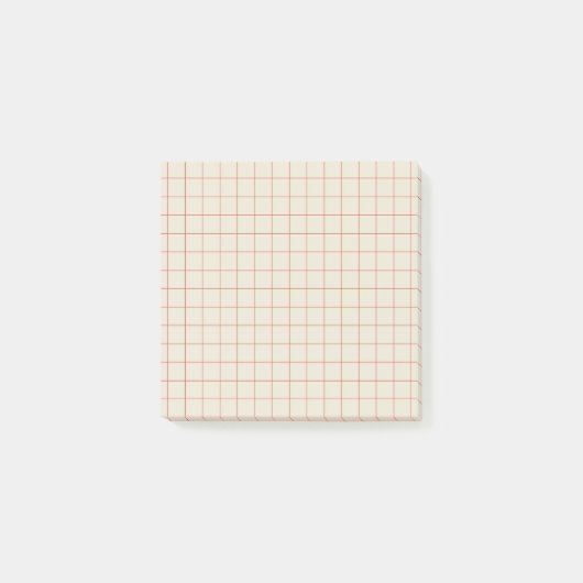 Ivory Checkered Muster Minimal Ästhetik Office Post-it Klebezettel (Vorderseite)