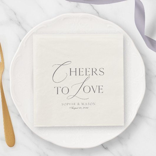 Ivory “Cheers to Love” Wedding Serviette