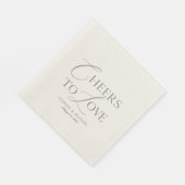 Ivory “Cheers to Love” Wedding Serviette (Ecke)