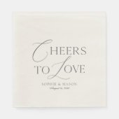 Ivory “Cheers to Love” Wedding Serviette (Vorderseite)