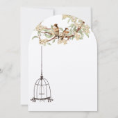 Ivory Cherry Blossom Lovebird Birdcage Wedding Einladung (Rückseite)