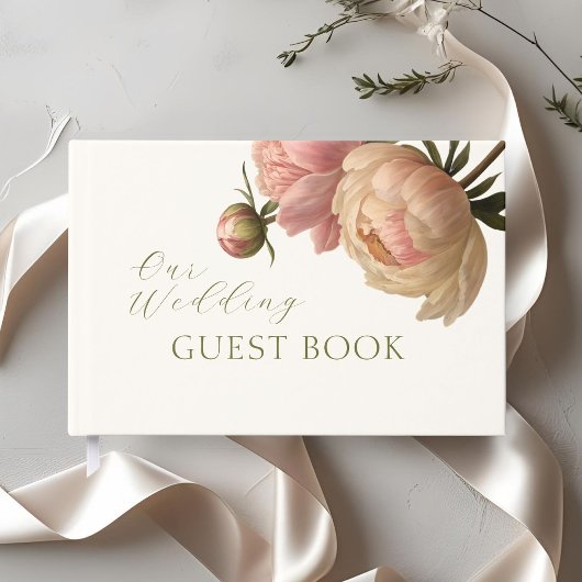 Ivory | Chic Blush Rose Wedding Gästebuch