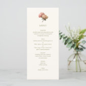 Ivory | Chic Floral Rose Wedding  Menükarte (Stehend Vorderseite)