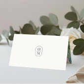 Ivory | Chic Monogram Floral Wedding  Platzkarte
