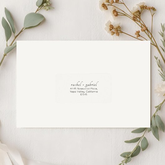 Ivory | Chic Simple Clean Wedding Address  Adressaufkleber
